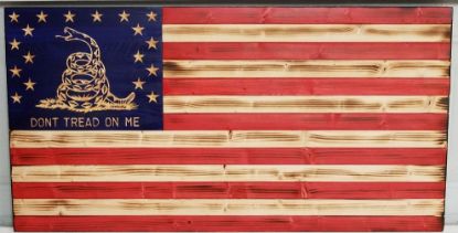 American Flag with coiled snake embedded in the stars