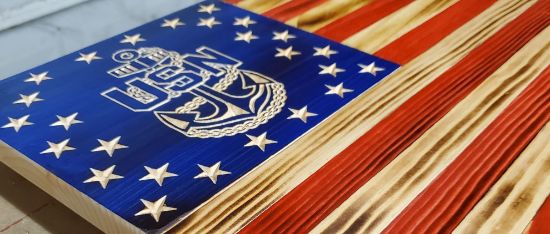 Picture of Carved Navy Flag